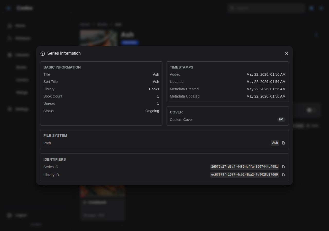 Series Info Modal
