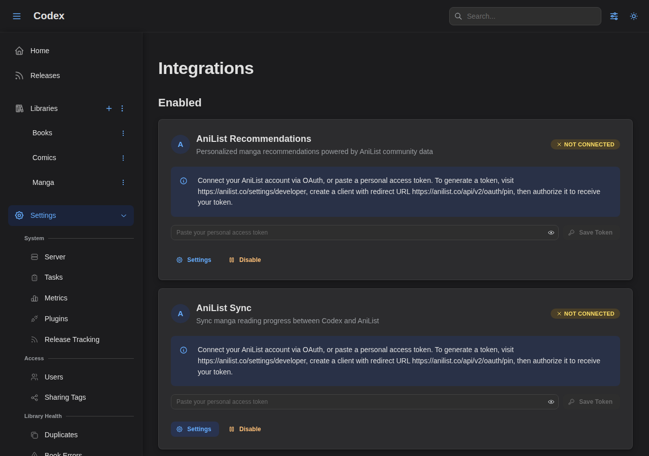 User Integrations - All Enabled